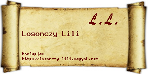 Losonczy Lili névjegykártya